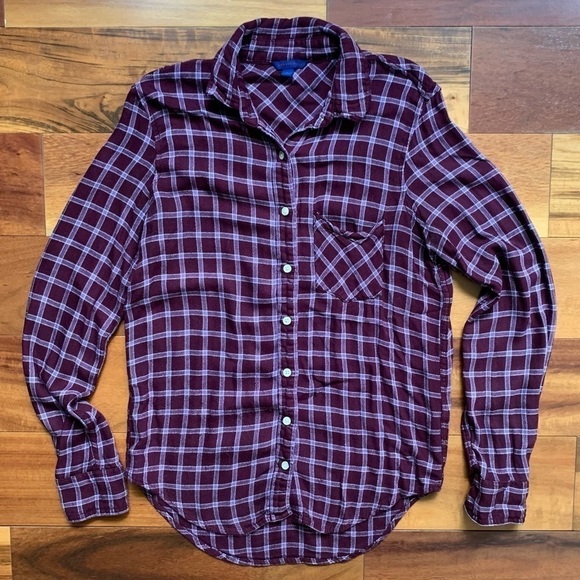 Aeropostale Long Sleeve Plaid Button Down Shirt - Picture 1 of 5